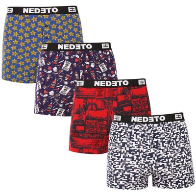 4PACK Boxeri largi bărbați Nedeto multicolori (4NGV02) 3XL 4PACK Boxeri largi bărbați Nedeto multicolori (4NGV02) 3XL