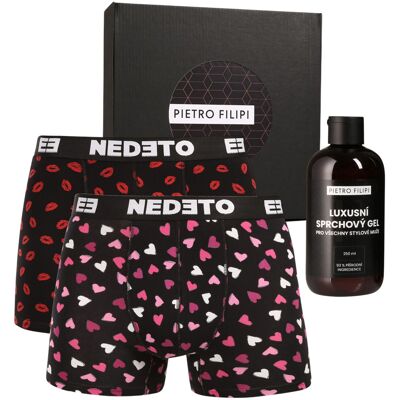 Set cadou pentru bărbați2PACK pantaloni scurți boxerNedeto și gelul de duș Pietro Filipi (3NBVLP1) XXL Set cadou pentru bărbați2PACK pantaloni scurți boxerNedeto și gelul de duș Pietro Filipi (3NBVLP1) XXL