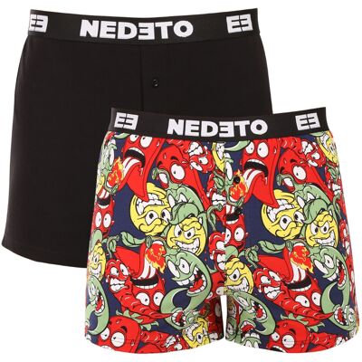 2PACK boxeri largi bărbați Nedeto multicolori (2NGV07) L 2PACK boxeri largi bărbați Nedeto multicolori (2NGV07) L
