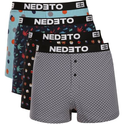 4PACK boxeri largi bărbați Nedeto multicolori (4NGV04) XL 4PACK boxeri largi bărbați Nedeto multicolori (4NGV04) XL