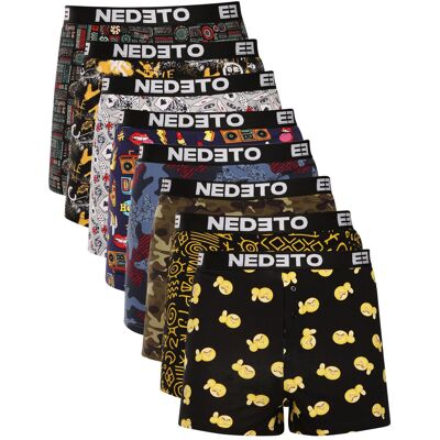 8PACK boxeri largi bărbați Nedeto multicolori (8NGV01) XXL 8PACK boxeri largi bărbați Nedeto multicolori (8NGV01) XXL