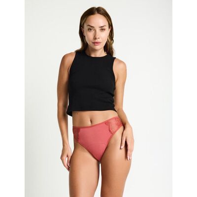Chiloți menstruali Modibodi Sensual French Hi-Waist Moderate-Heavy Rosewood Pink (MODI4043RP) S Chiloți menstruali Modibodi Sensual French Hi-Waist Moderate-Heavy Rosewood Pink (MODI4043RP) S