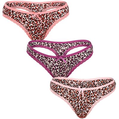 3PACK chiloți tanga damă Fine woman multicolorați (808-B) XL 3PACK chiloți tanga damă Fine woman multicolorați (808-B) XL