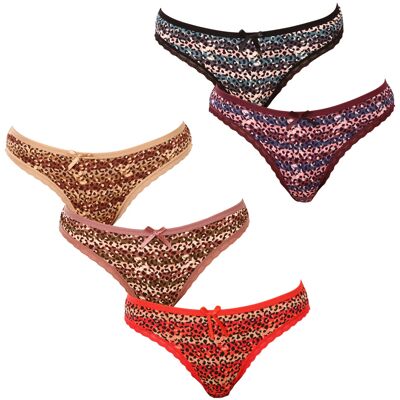 5PACK chiloți tanga damă Fine woman multicolorați (807) XL 5PACK chiloți tanga damă Fine woman multicolorați (807) XL