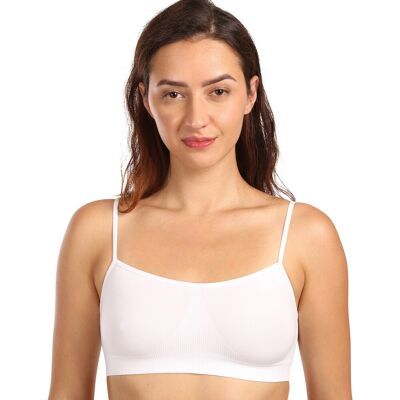 Sutien pentru femei Moravec alb fără sudură (Daily top) L/XL Sutien pentru femei Moravec alb fără sudură (Daily top) L/XL