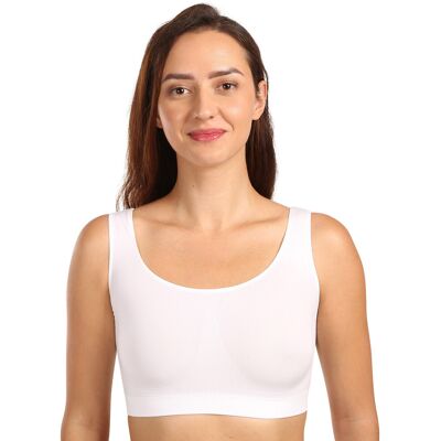 Sutien pentru femei Moravec alb fără sudură (Sport top) L/XL Sutien pentru femei Moravec alb fără sudură (Sport top) L/XL