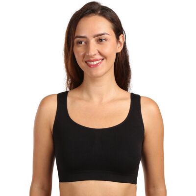 Sutien pentru femei Moravec negru fără cusătură (Sport top) S/M Sutien pentru femei Moravec negru fără cusătură (Sport top) S/M