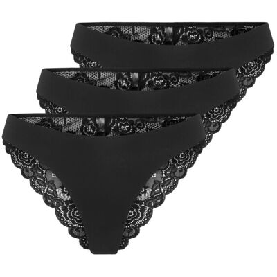 3PACK chiloți brazilieni pentru femei ONLY negri (15348960-Black) XS 3PACK chiloți brazilieni pentru femei ONLY negri (15348960-Black) XS