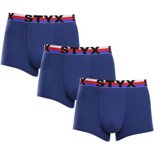 3PACK Styx bărbați boxer pantaloni scurți sport elastic albastru închis tricolor (3G1968) M 3PACK Styx bărbați boxer pantaloni scurți sport elastic albastru închis tricolor (3G1968) M