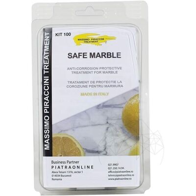 PIATRAONLINE Kit Profesional "Safe Marble", 100 ML: Protectie Anticoroziva (lamai, vin, sucuri, otet etc) pt piatra naturala polisata PIATRAONLINE Kit Profesional "Safe Marble", 100 ML: Protectie Anticoroziva (lamai, vin, sucuri, otet etc) pt piatra naturala polisata