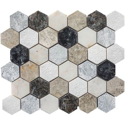 PIATRAONLINE Mozaic Marmura Mix Hexagon PIATRAONLINE Mozaic Marmura Mix Hexagon