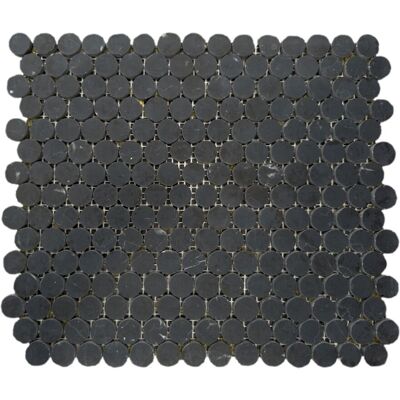 PIATRAONLINE Mozaic Marmura Nero Marquina Penny Polisata, 30.5 x 28 cm PIATRAONLINE Mozaic Marmura Nero Marquina Penny Polisata, 30.5 x 28 cm