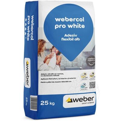 PIATRAONLINE Adeziv Piatra Naturala - Webercol Pro White, 25 kg PIATRAONLINE Adeziv Piatra Naturala - Webercol Pro White, 25 kg