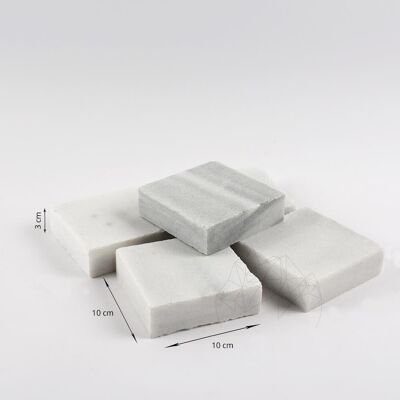 PIATRAONLINE Piatra Cubica Marmura Kavala Neslefuita, 10 x 10 x 3 cm PIATRAONLINE Piatra Cubica Marmura Kavala Neslefuita, 10 x 10 x 3 cm