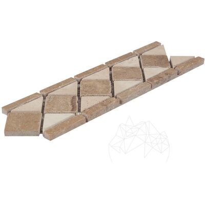 PIATRAONLINE Bordura B21 Travertin Classic si Noce Antichizata, 8 x 25 cm PIATRAONLINE Bordura B21 Travertin Classic si Noce Antichizata, 8 x 25 cm