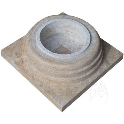 PIATRAONLINE Baza Coloana Romano Modulara Travertin Classic Natur, 60 x 60 x 20 cm PIATRAONLINE Baza Coloana Romano Modulara Travertin Classic Natur, 60 x 60 x 20 cm