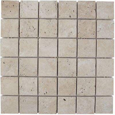 PIATRAONLINE Mozaic Travertin Classic Antichizat, 4.8 x 4.8 cm PIATRAONLINE Mozaic Travertin Classic Antichizat, 4.8 x 4.8 cm
