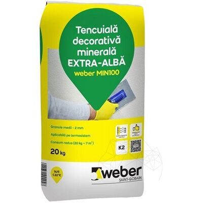 Tencuiala decorativa minerala - Weber MIN 100 - K 2, 20 kg Tencuiala decorativa minerala - Weber MIN 100 - K 2, 20 kg
