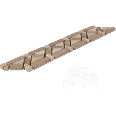 PIATRAONLINE Bordura B46 Travertin Classic si Noce, 4.8 x 27 cm PIATRAONLINE Bordura B46 Travertin Classic si Noce, 4.8 x 27 cm