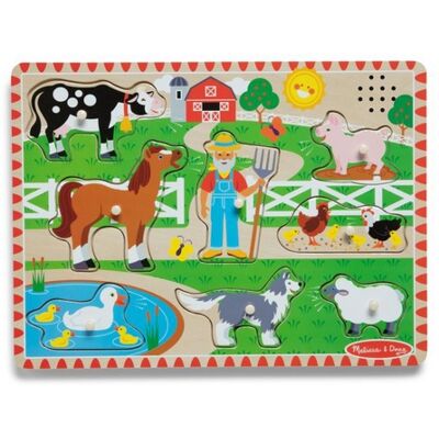 Puzzle din lemn cu efecte sonore Old MacDonald Farm de la Melissa & Doug Puzzle din lemn cu efecte sonore Old MacDonald Farm de la Melissa & Doug