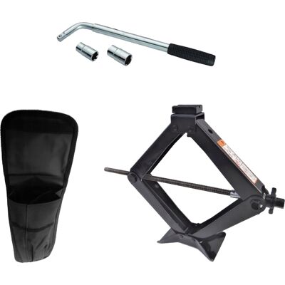 Set - Cric mașină - cric și cheie pentru roți și husă pentru cric Set - Cric mașină - cric și cheie pentru roți și husă pentru cric