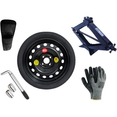 Set - Roată de rezervă HYUNDAI i20 II R16 4x100x54,1 + cheie pentru roti + cric + husă pentru cric Set - Roată de rezervă HYUNDAI i20 II R16 4x100x54,1 + cheie pentru roti + cric + husă pentru cric