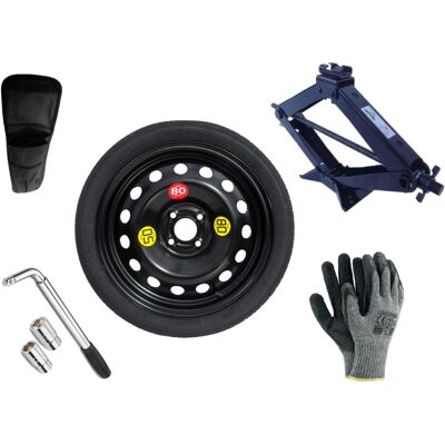 Set - Roată de rezervă DACIA SANDERO STEPWAY R16 4x100x60,1 + cheie pentru roti + cric + husă pentru cric Set - Roată de rezervă DACIA SANDERO STEPWAY R16 4x100x60,1 + cheie pentru roti + cric + husă pentru cric