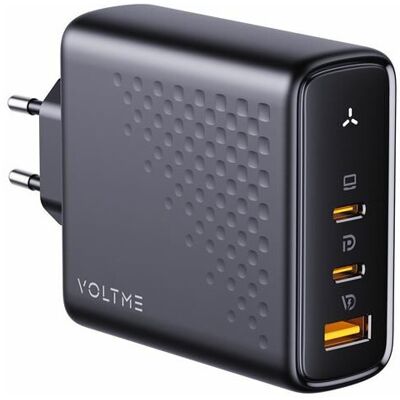 Încărcător VOLTME Revo 140 GaN 140W - Suportă 3 Dispozitive, Negru Încărcător VOLTME Revo 140 GaN 140W - Suportă 3 Dispozitive, Negru