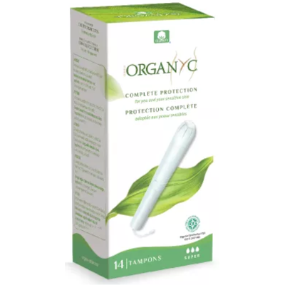 Tampoane din bumbac organic cu aplicator Super, 14 bucati, Organyc Tampoane din bumbac organic cu aplicator Super, 14 bucati, Organyc