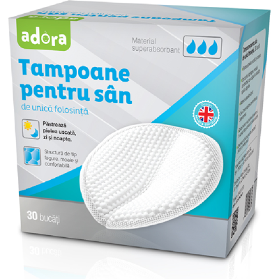 Tampoane pentru san, 30 bucati, Adora Tampoane pentru san, 30 bucati, Adora