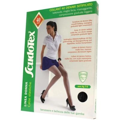 SCUDOTEX Ciorapi compresivi preventivi tip pantalon 40 den - 2, Nero SCUDOTEX Ciorapi compresivi preventivi tip pantalon 40 den - 2, Nero