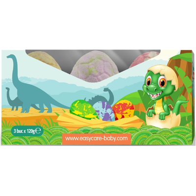 Bombe de baie ou de dinozaur cu suprize, parfum fructe, 3 bucati, Easycare Baby Bombe de baie ou de dinozaur cu suprize, parfum fructe, 3 bucati, Easycare Baby