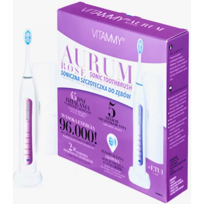 Periuță electrică sonică Vitammy Aurum Rose - 4 moduri, curățare eficientă Periuță electrică sonică Vitammy Aurum Rose - 4 moduri, curățare eficientă