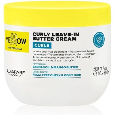 Tratament Leave‑In Anti‑Frizz pentru Păr Creț sau Ondulat cu Protecție Termică 500 ml, Yellow Curls Curly Butter Cream – Tratament Leave‑In Anti‑Frizz pentru Păr Creț sau Ondulat cu Protecție Termică 500 ml, Yellow Curls Curly Butter Cream –