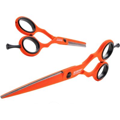 Set 2 foarfece tuns si filat din otel 420 Kiepe Mangoo 5.5 inch Set 2 foarfece tuns si filat din otel 420 Kiepe Mangoo 5.5 inch