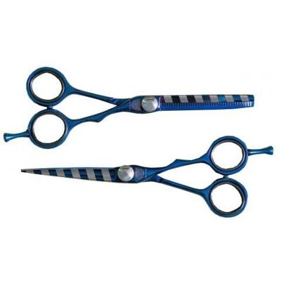 Set 2 foarfece tuns si filat din otel 420 Kiepe Blue Acqua, 5.5 inch Set 2 foarfece tuns si filat din otel 420 Kiepe Blue Acqua, 5.5 inch