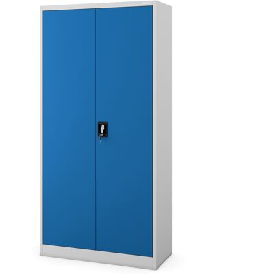 Domator24 Dulap metalic multifuncțional cu bară gri-albastru, 900x1850x450 mm: DAWID Domator24 Dulap metalic multifuncțional cu bară gri-albastru, 900x1850x450 mm: DAWID