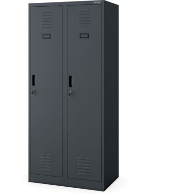 Domator24 Dulap social cu patru compartimente KACPER, 800 x 1800 x 500 mm, antracit Domator24 Dulap social cu patru compartimente KACPER, 800 x 1800 x 500 mm, antracit