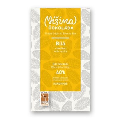 Míšina čokoláda Ciocolată Ciocolată mixtă, Ciocolată albă cu vanilie, 40% Míšina čokoláda Ciocolată Ciocolată mixtă, Ciocolată albă cu vanilie, 40%