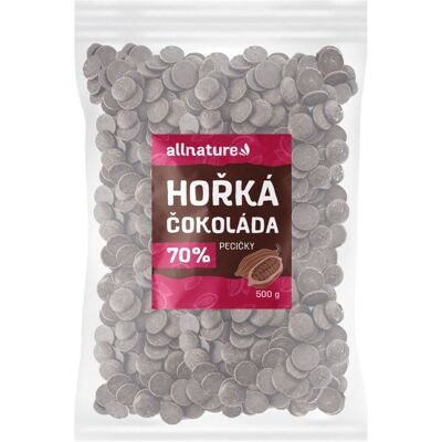 Allnature Ciocolată neagră 70% nuci pecan 500 g Allnature Ciocolată neagră 70% nuci pecan 500 g