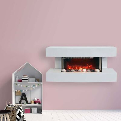 Semineu electric 3D ElectricSun Paula alb mic, cu sunet, 10 culori, Wi-Fi cu APP internet L81xH41x22cm Semineu electric 3D ElectricSun Paula alb mic, cu sunet, 10 culori, Wi-Fi cu APP internet L81xH41x22cm