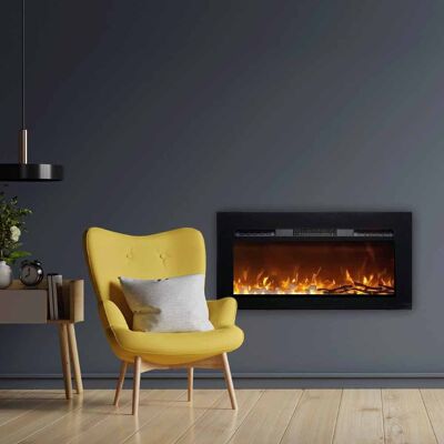 Semineu electric 3D ElectricSun PAULA GLASS negru mic, pe perete, podea sau incorporabil, cu sunet, 10 culori, Wi-Fi cu APP internet, L122xH45cm Semineu electric 3D ElectricSun PAULA GLASS negru mic, pe perete, podea sau incorporabil, cu sunet, 10 culori, Wi-Fi cu APP internet, L122xH45cm