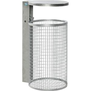 VAR Coș de gunoi din plasă de sârmă, cu acoperiș, volum 50 l, zincat la cald VAR Coș de gunoi din plasă de sârmă, cu acoperiș, volum 50 l, zincat la cald