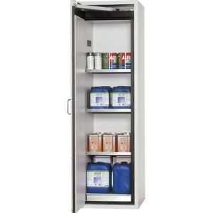 asecos Dulap rezistent la incendiu pentru substanțe periculoase tip 90, cu 1 ușă, î. x lăț. x ad. exterioară 1968 x 600 x 615 mm, gri, inox asecos Dulap rezistent la incendiu pentru substanțe periculoase tip 90, cu 1 ușă, î. x lăț. x ad. exterioară 1968 x 600 x 615 mm, gri, inox