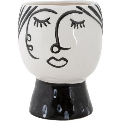 Vas de Porțelan Alb Face - Design Facial - Multiuse - 14x18.2cm Vas de Porțelan Alb Face - Design Facial - Multiuse - 14x18.2cm