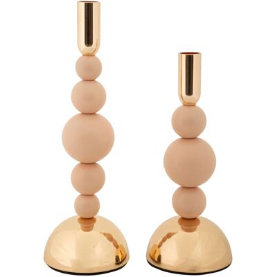Set 2 suporturi de lumanare Bolly, Mauro Ferretti, 10x24 cm, 10x29.5 cm, fier, roz/auriu Set 2 suporturi de lumanare Bolly, Mauro Ferretti, 10x24 cm, 10x29.5 cm, fier, roz/auriu