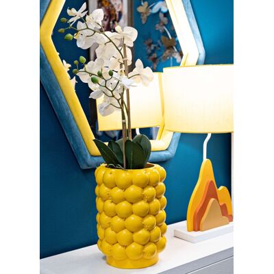 Suport ghiveci Lemons, Mauro Ferretti, 21x28 cm, polirasina, galben Suport ghiveci Lemons, Mauro Ferretti, 21x28 cm, polirasina, galben