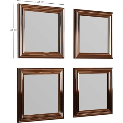 Siam Set 4 oglinzi decorative, Hanah Home, Loza, Bronz Siam Set 4 oglinzi decorative, Hanah Home, Loza, Bronz