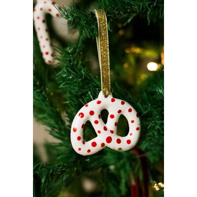 Aberto Design Ornament de brad de Crăciun, BSY512, 8x7.5 cm, Ceramica, Alb/Rosu Aberto Design Ornament de brad de Crăciun, BSY512, 8x7.5 cm, Ceramica, Alb/Rosu