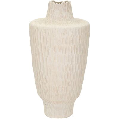 Vaza decorativa Shade, Mauro Ferretti, 29.5x57 cm, oxid de magneziu, crem Vaza decorativa Shade, Mauro Ferretti, 29.5x57 cm, oxid de magneziu, crem